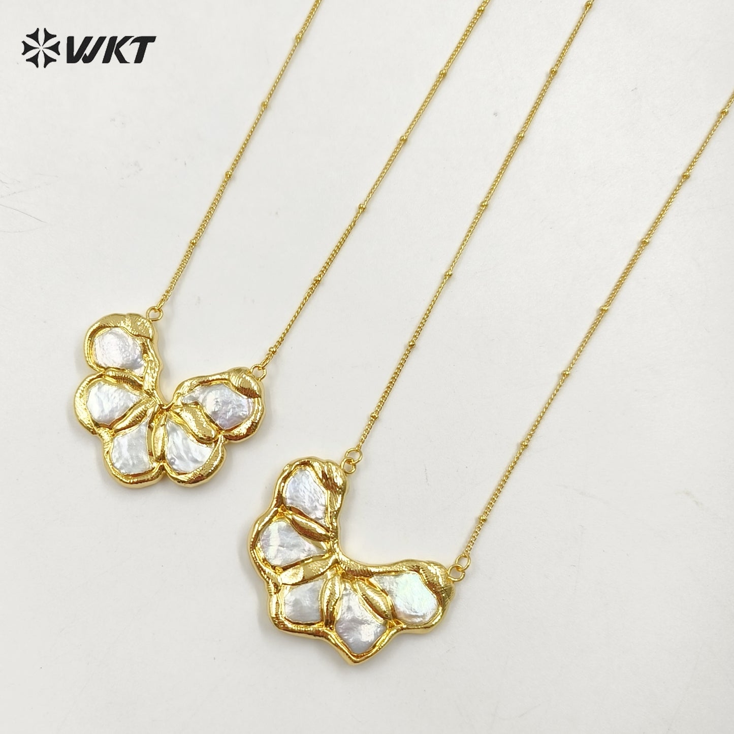 WT-JN268 Wholesale Fashion Gold Plated Natural Irregular Freshwater Pearl Pendant Necklace for Lady Gift in Gorgeous
