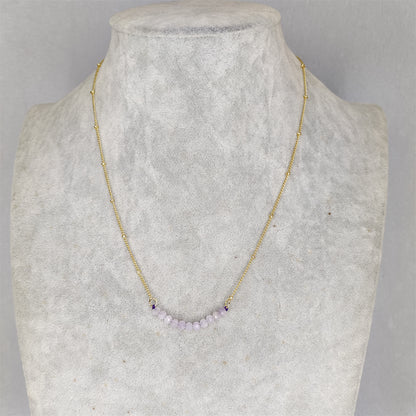 BFN018 Fashion 16 Inch Long White Crystal Tourmaline Pearl Amethysts Healing Crystal Rose Quartz Beads Necklace Chain Necklace