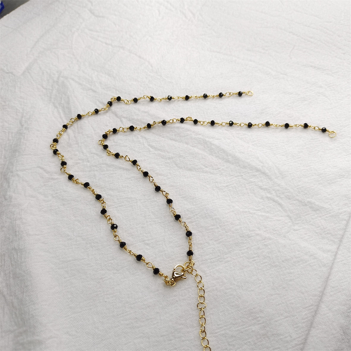 WT-BFN019 Wholesale Fashion Colorful Natural Stone Beads Rosary Chain Cute Double Hook Necklace Jewelry for Women Birthday Gift