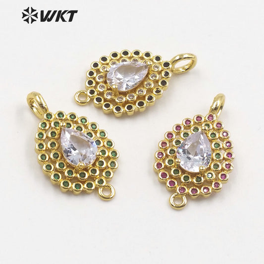 WT-C320 WKT Trendy Fashion Style Jewelry Accessories Stone for Bracelet Micro Paved Gemstone Connectors