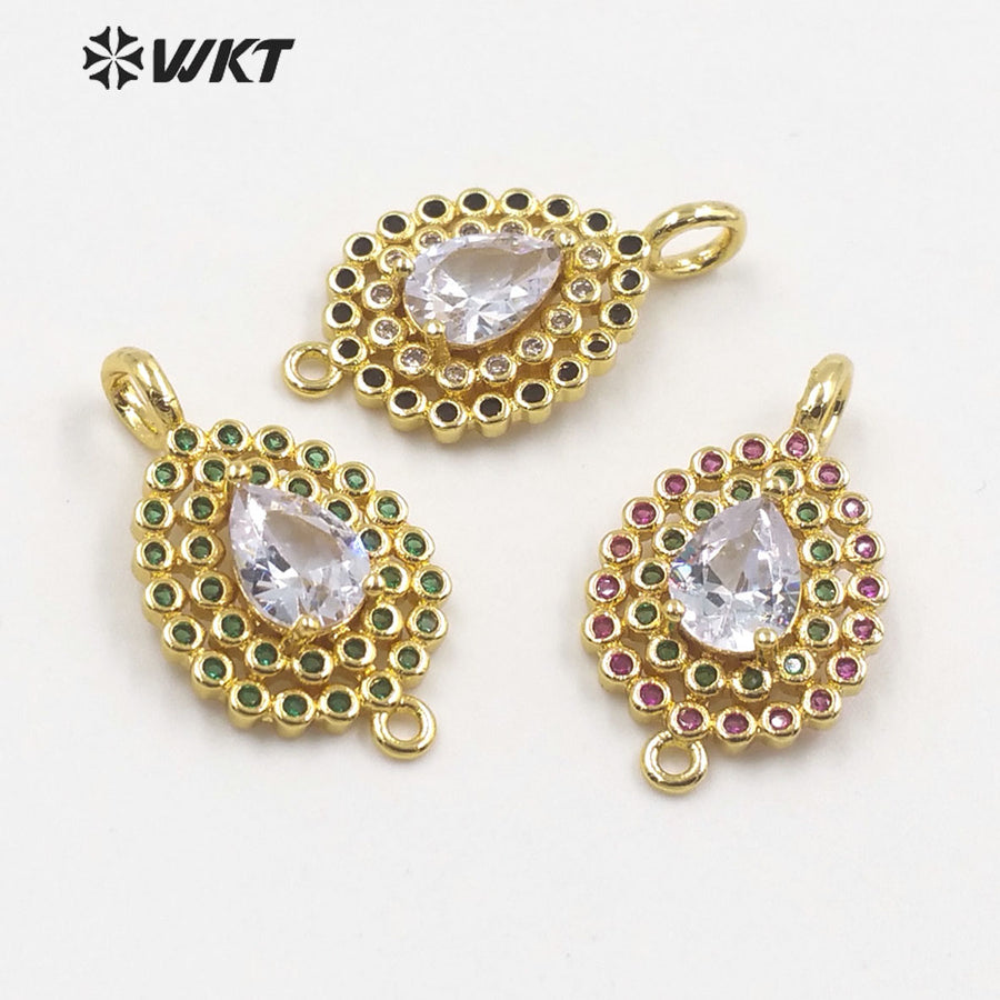 WT-C320 WKT Trendy Fashion Style Jewelry Accessories Stone for Bracelet Micro Paved Gemstone Connectors