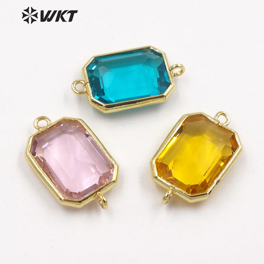 WT-C317 WKT Lapis/ Labradorite Gemstone Connectors for Jewelry Findings Amethyst Amazonite Stone for Bracelet