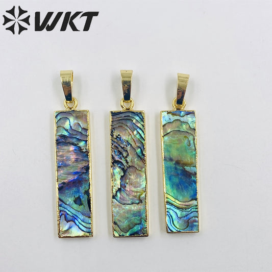 WT-P1165 Wholesale Hot Sale High Quality Vintage Pendant Natural Abalone Gemstone Pendant Accessory for Necklace