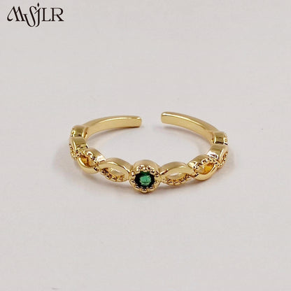 WKT-MVR057 Popular Exquisite Gemston European and American Colorful Zircon Ring Female Handpiece Open Ring