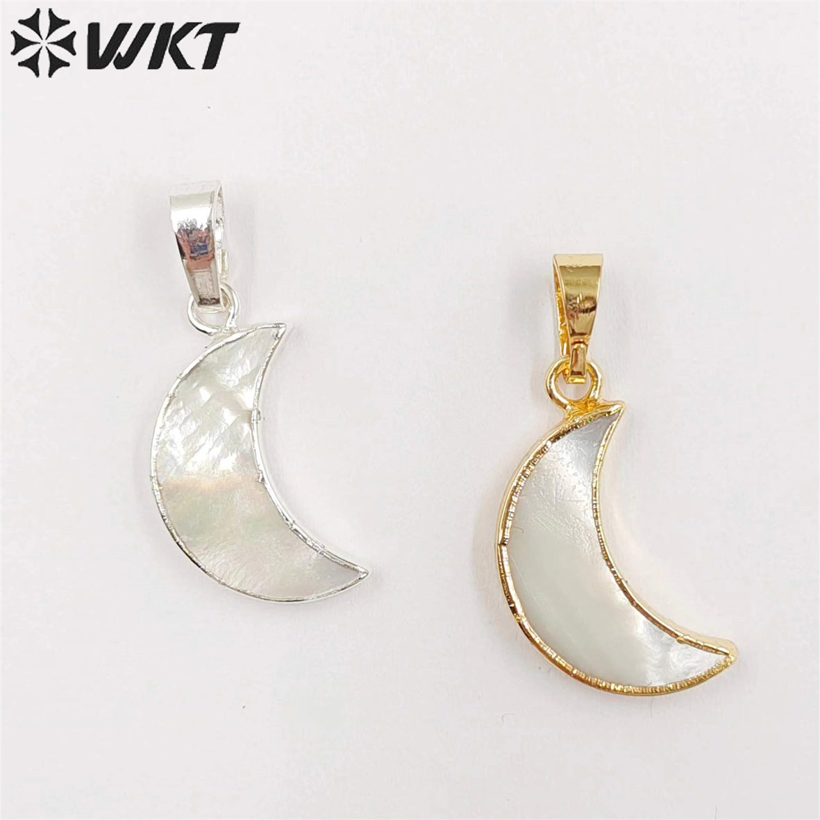 WT-P1253 WKT New Fashion Unique Design Popular Jewelry Moon Shape Real Gold Plated Elegant Shell Pendant