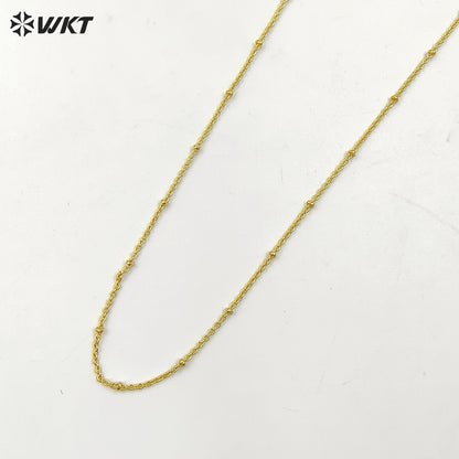 WT-BFN026 WKT Best Lovely Style Chain Necklace Men Women Gold Color Long Jewelry for Party Gift Collar Choker Beads Chain
