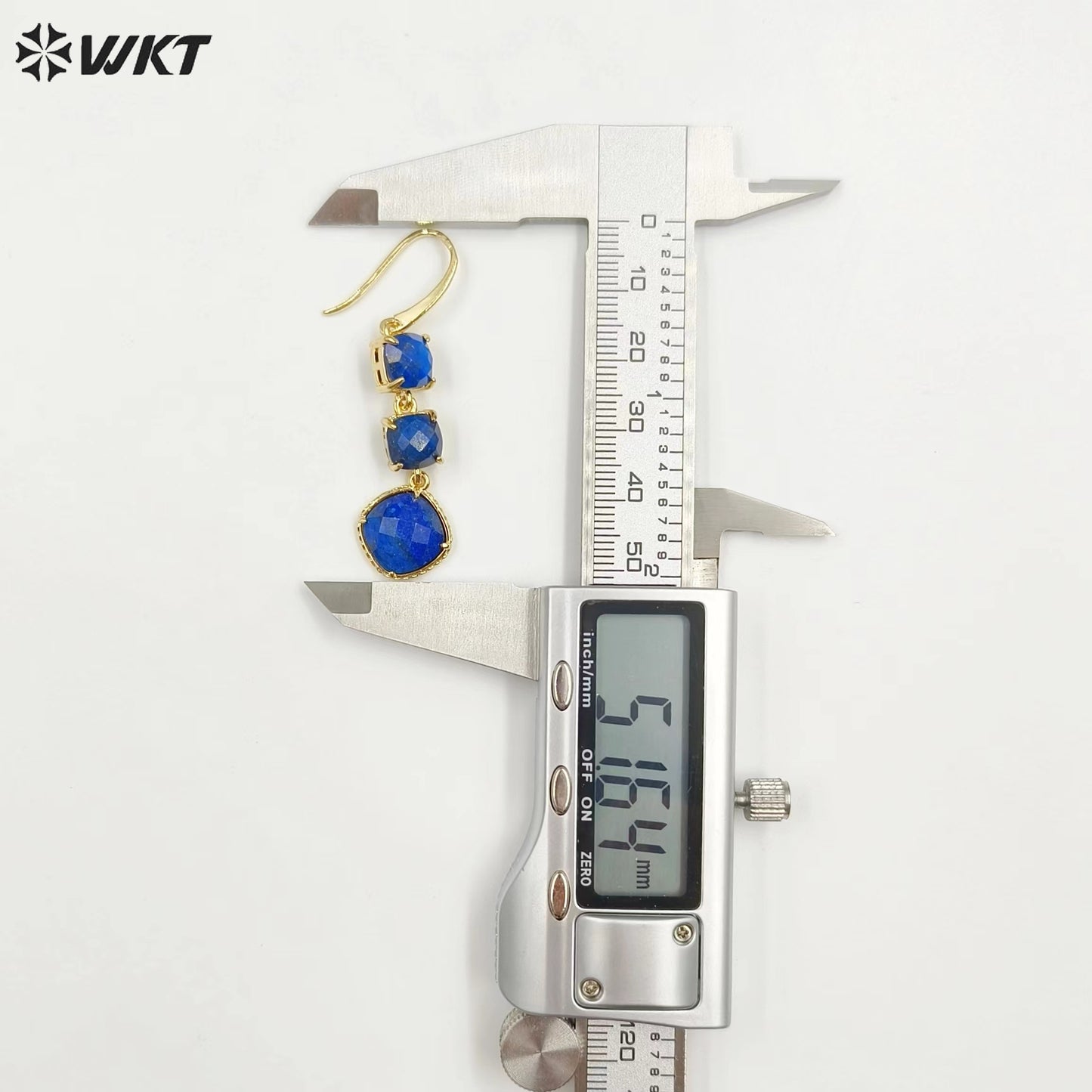 WT-E734 Elegant Colorful Gemstone Wire Wrapped Long Charming in Drop Earrings Women Triple Pendant Earrings