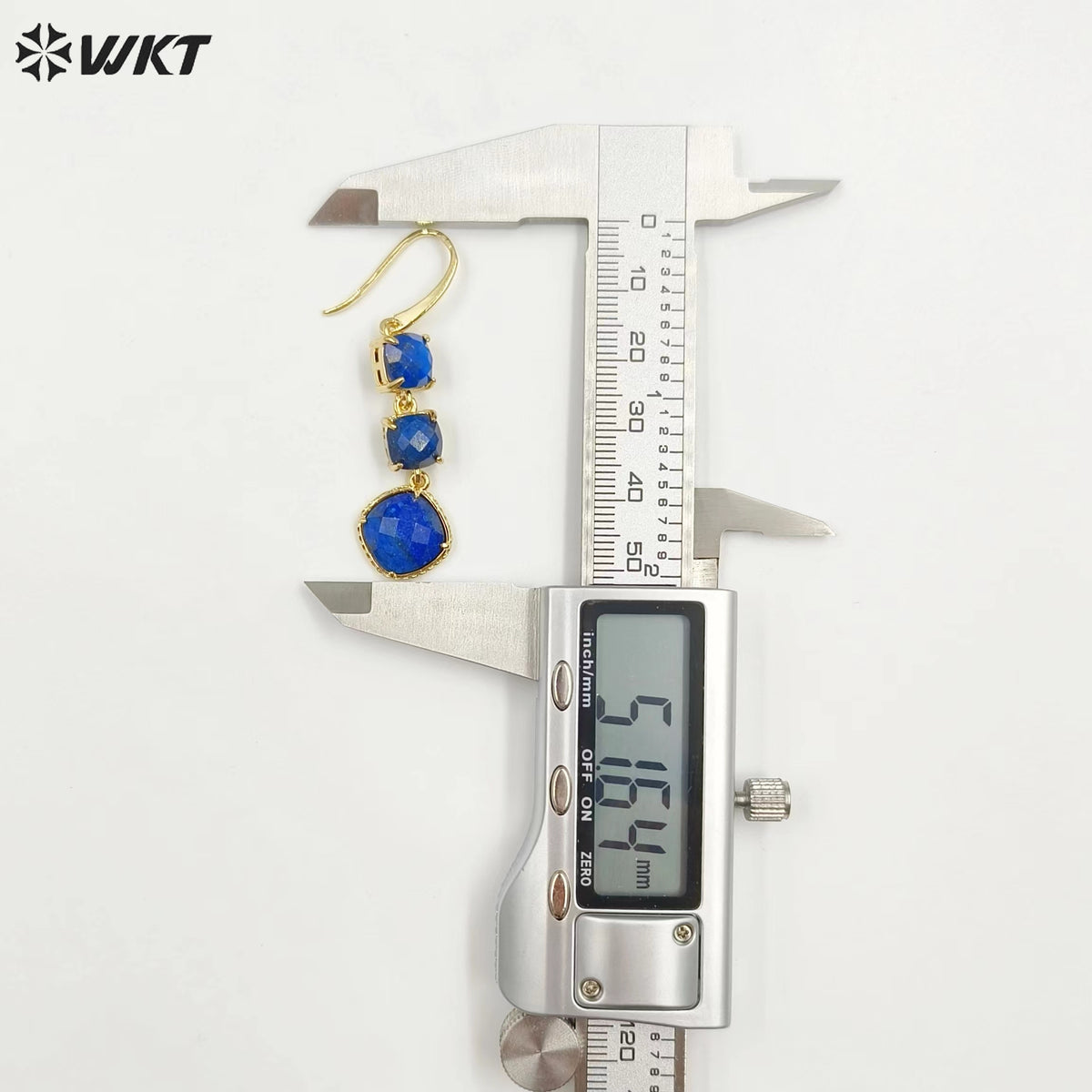 WT-E734 Elegant Colorful Gemstone Wire Wrapped Long Charming in Drop Earrings Women Triple Pendant Earrings
