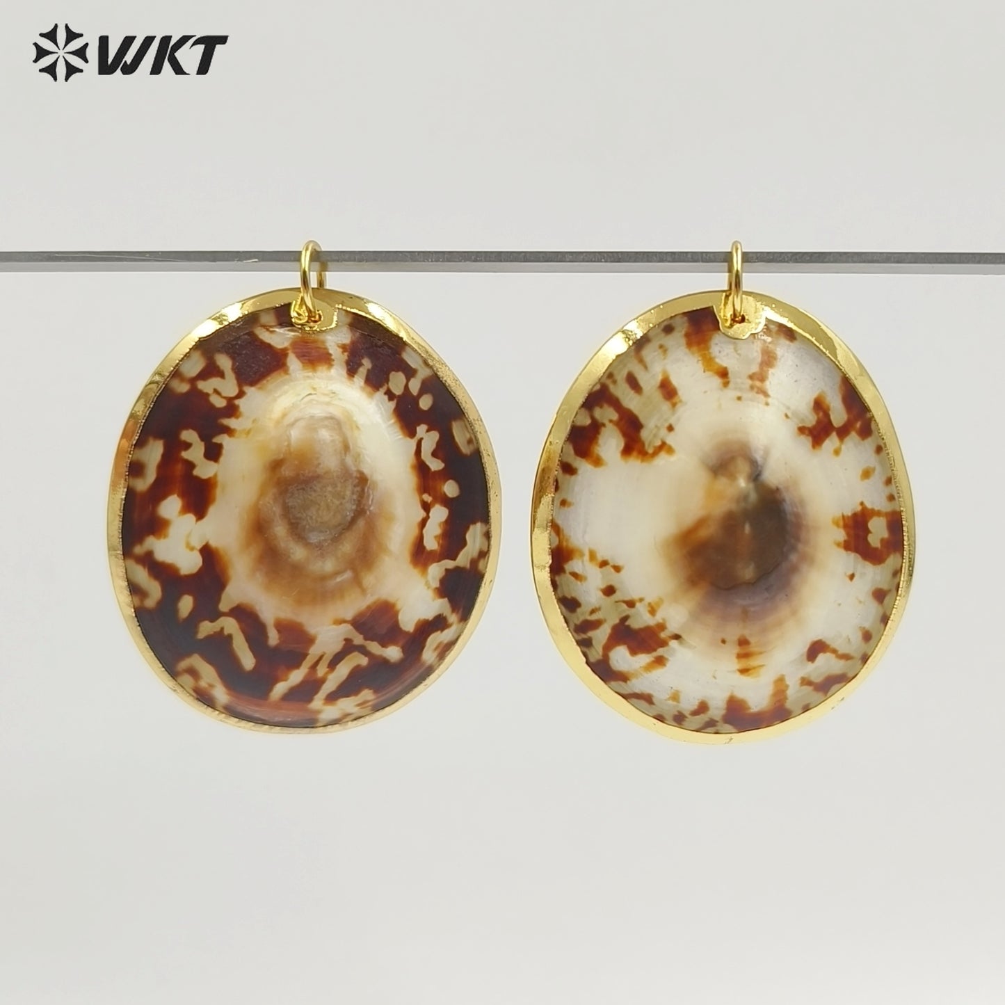 WT-JP500 New Arrival Wholesale Gold Plated Natural textureTurtle Shell Pendant For Women Unique Necklace Earrings Making