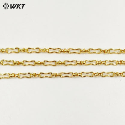 WT-BC256 Newest Sales Unique 18K Real Gold Plated Yellow Brass Chain for Female Chic Jewelry Design Accessories