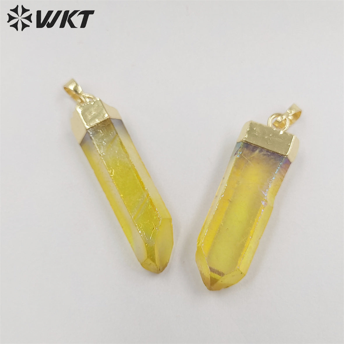 WT-P490 Hot Natural Raw Crystal Quartz Point Pendant Multi Color Aura Healing Energy Stone Pendant for Necklace