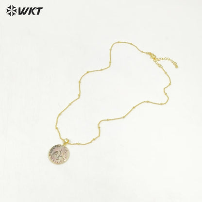 WT-JN316 Lovely Laser Made Natural Hand Carved Mother of Pearl Shell Christian Peace Bird Necklace