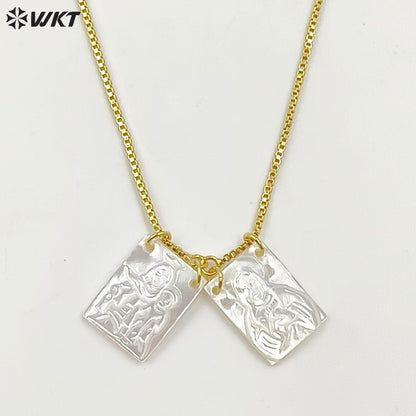 WT-MPB117 New Elegant Religious 18K Gold Plated Prayer Square Bracelet for Girls Finished Jewelry As Daily Decoration and Gift