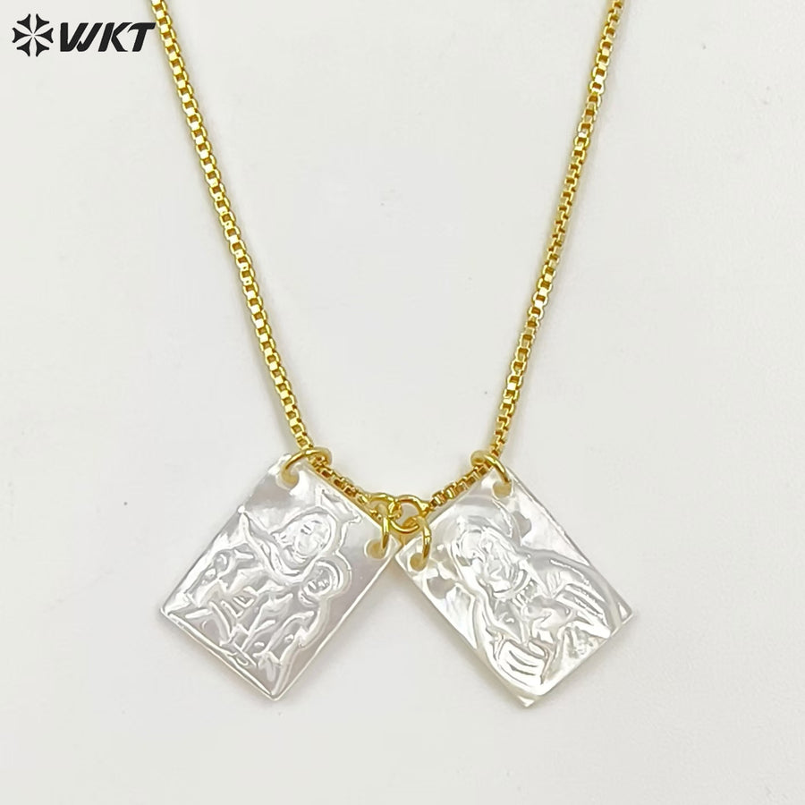 WT-MPB117 New Elegant Religious 18K Gold Plated Prayer Square Bracelet for Girls Finished Jewelry As Daily Decoration and Gift