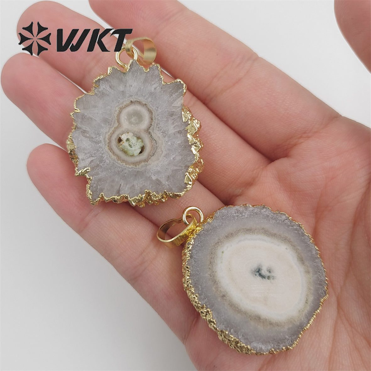 WT-P775 Wholesale Healing Spirit Quartz Solar Stalactite Quartz Pendant, Fashion Gold Dipped Stone Stalactite Quartz Pendant
