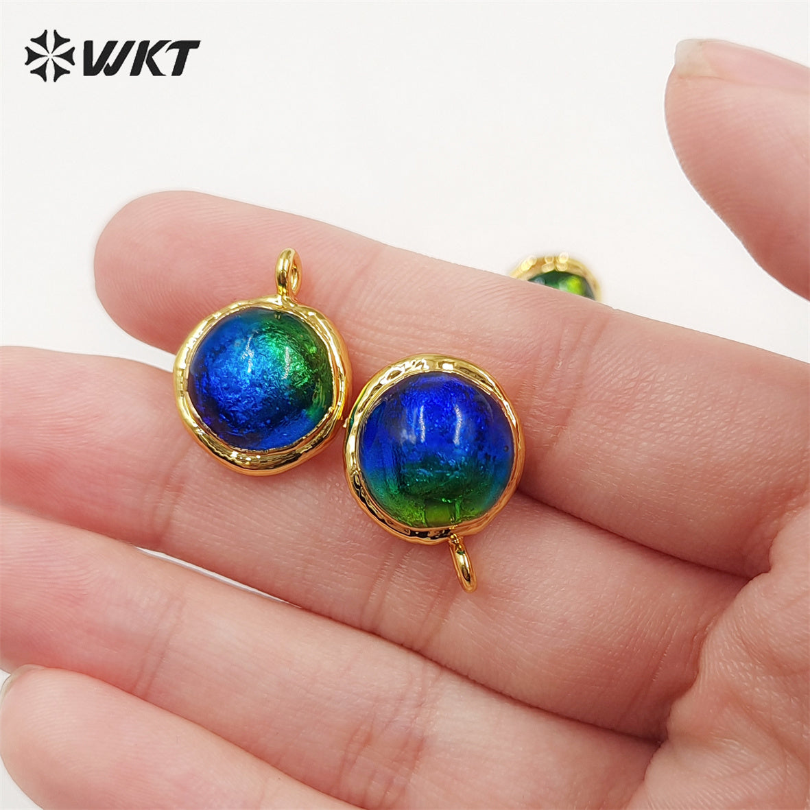 JFE78 Amazing Fashion 18k Real Gold Plated Coloured Glaze Studs Earrings Women Handmade Jewelry Accessory Findings Earrings