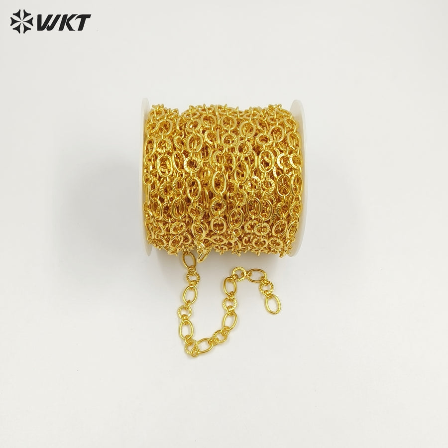 WT-BC259 Luxury Jewelry Accessories Link Chain with Big and Small Circles Yellow Brass Gold Plated for Ladies Necklace Making