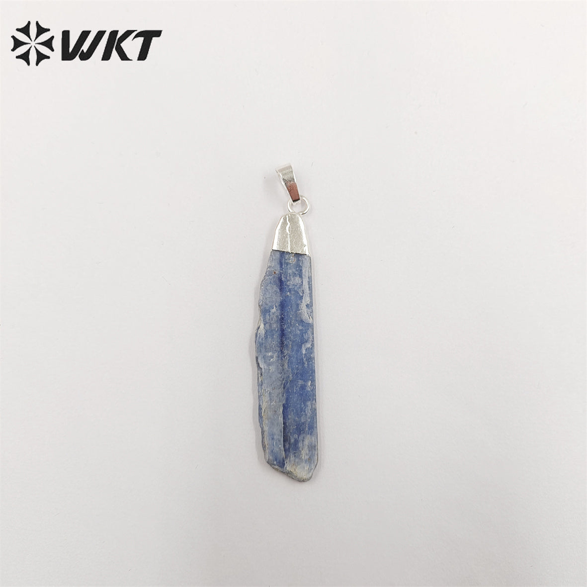 WT-P500 Beautiful Natural Raw Blue Kyanite Pendants with Gold Electroplated on Top