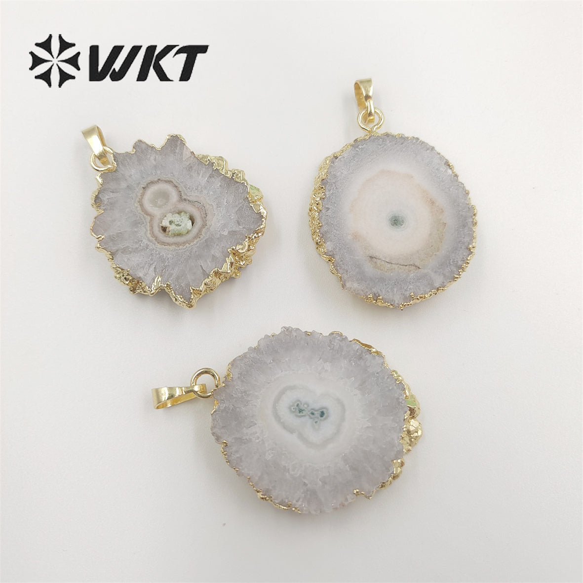 WT-P775 Wholesale Healing Spirit Quartz Solar Stalactite Quartz Pendant, Fashion Gold Dipped Stone Stalactite Quartz Pendant