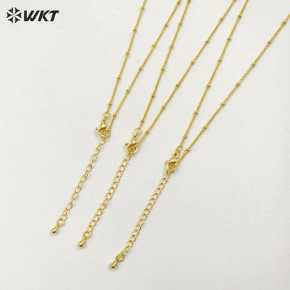 WT-BFN026 WKT Best Lovely Style Chain Necklace Men Women Gold Color Long Jewelry for Party Gift Collar Choker Beads Chain