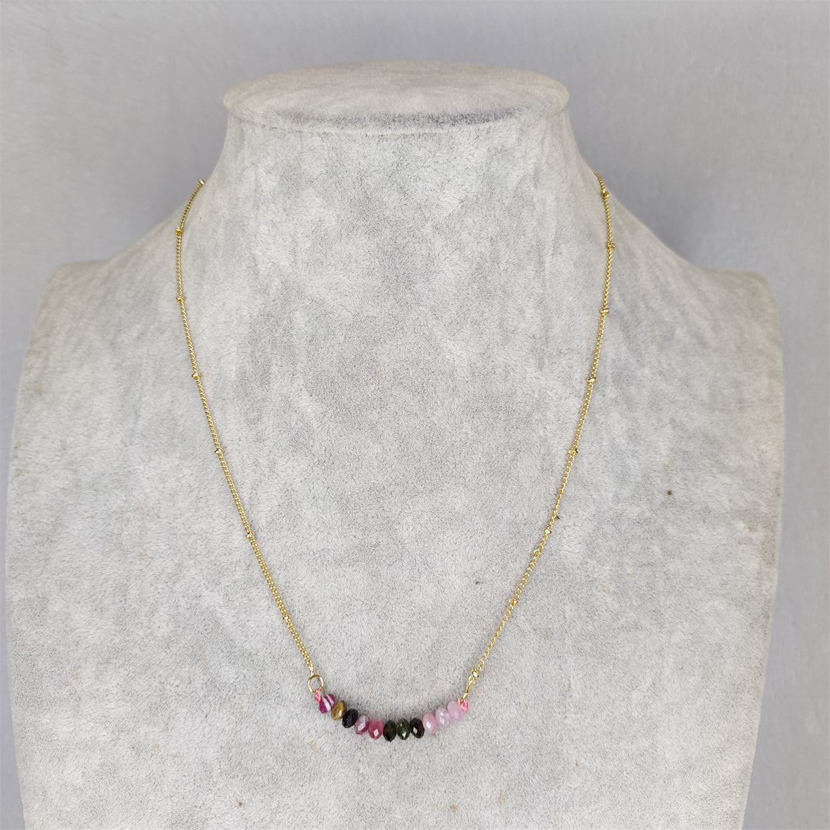 BFN018 Fashion 16 Inch Long White Crystal Tourmaline Pearl Amethysts Healing Crystal Rose Quartz Beads Necklace Chain Necklace