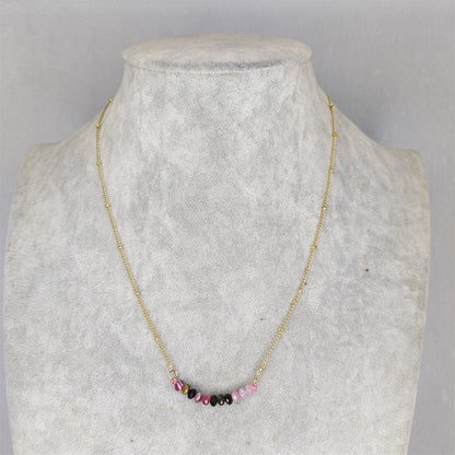 BFN018 Fashion 16 Inch Long White Crystal Tourmaline Pearl Amethysts Healing Crystal Rose Quartz Beads Necklace Chain Necklace