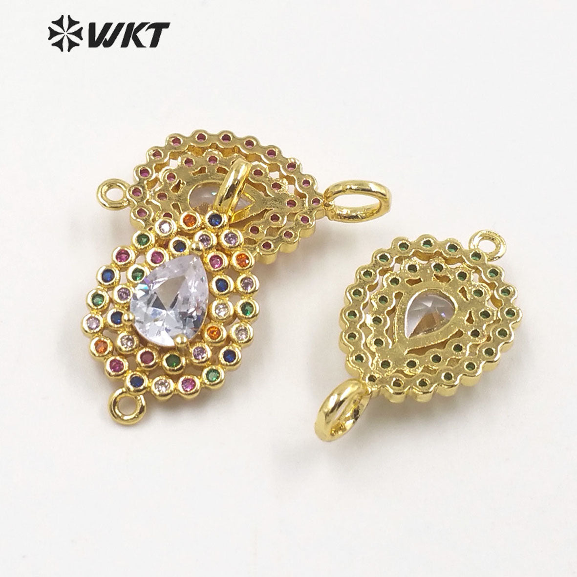 WT-C320 WKT Trendy Fashion Style Jewelry Accessories Stone for Bracelet Micro Paved Gemstone Connectors