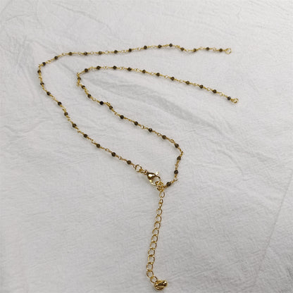 WT-BFN019 Wholesale Fashion Colorful Natural Stone Beads Rosary Chain Cute Double Hook Necklace Jewelry for Women Birthday Gift