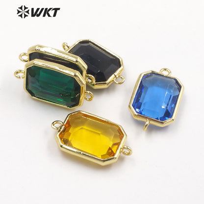 WT-C317 WKT Lapis/ Labradorite Gemstone Connectors for Jewelry Findings Amethyst Amazonite Stone for Bracelet