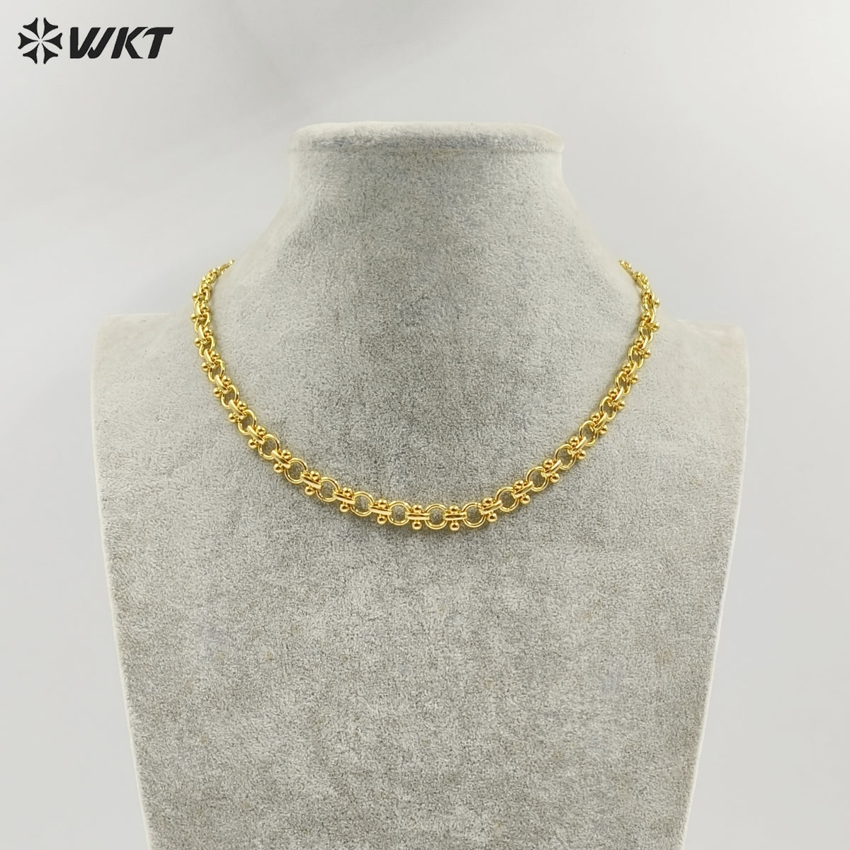 WT-JFN22 WKT Popualr New Arrival Simple Elegant and Fresh Design 18k Gold Plated Buckle Necklace Unisex Hot Sale Chain Jewelry