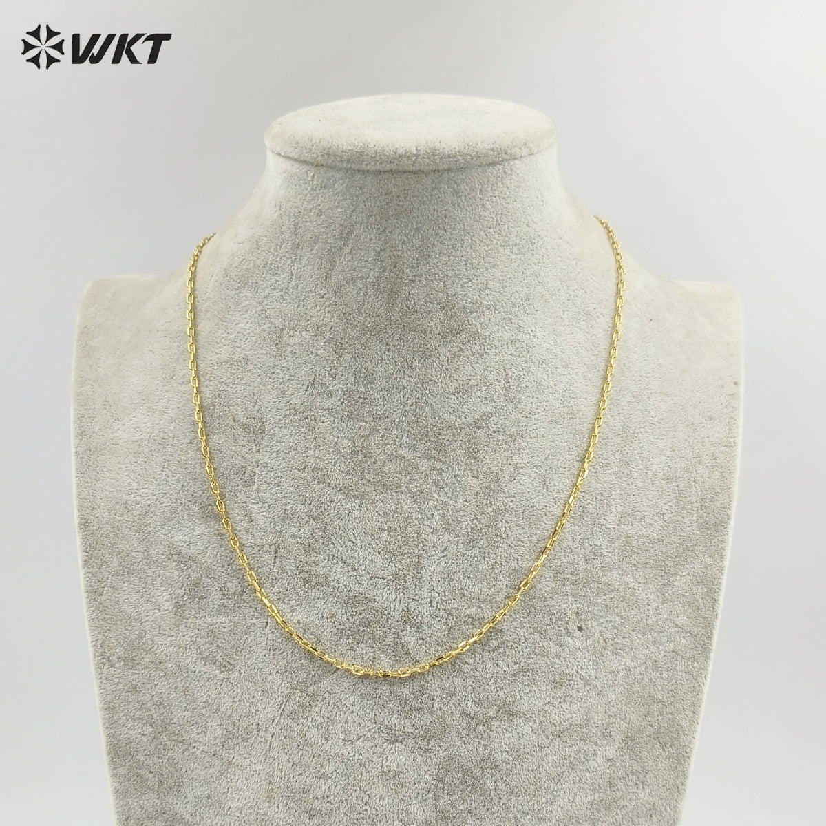 WT-BFN020 Wonderful 18 Inch Long Brass With Gold Necklace Chain Jewelry Tiny Link Chain Necklace Resist Tarnishable