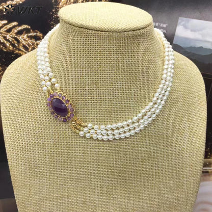 WT-JN280 Elegant Style Beautiful Design Artificial Pearl and Shell and Gemstone Muti Color Lady Necklace Jewelry Fashion