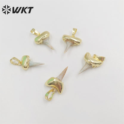 WT-P1855 WKT New Hot Design Teeth Shape Pendant Small Size Unique Gold Top Tooth Pendant for Friend Gift