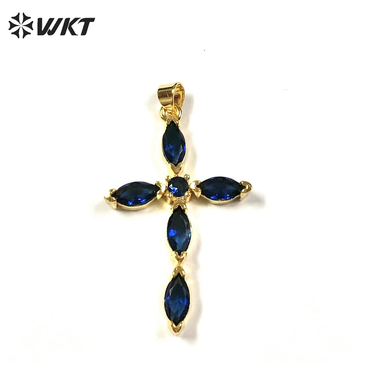 WT-MP245 Elegant Temperament Pendant Cross Water Drop Pendant Texture Jewelry Necklace Accessories Cubic Zircon Pendant