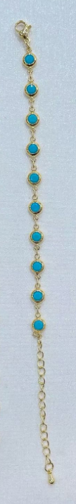 WT-JFN72 Trendy Elegant Style Gold Plated Natural Turquoise Chain Necklaces Bracelets With Different Size For Women Gift Jewelry