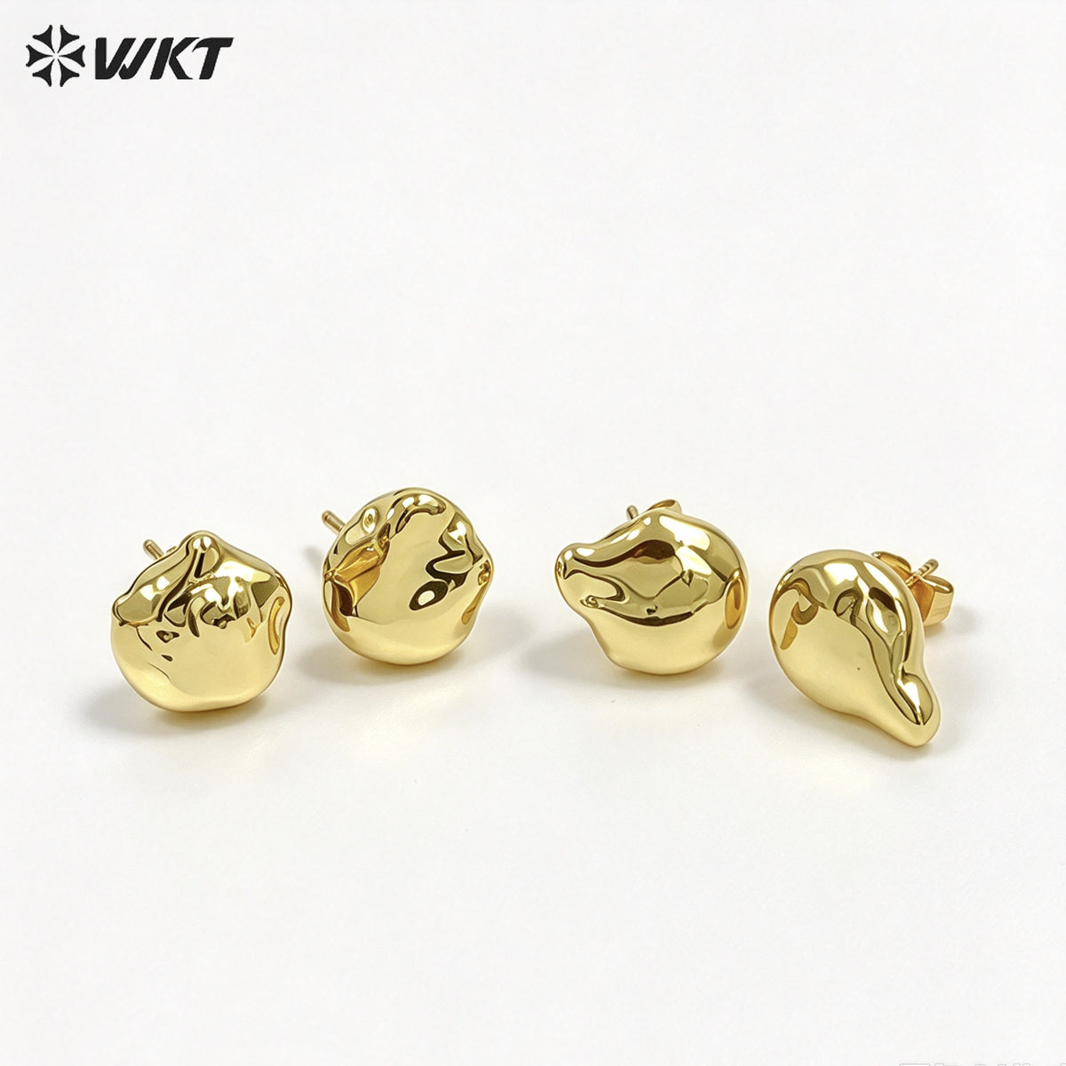 WT-MPE104 Latest Style Irregular Pearl Natural 18k Gold Plated Gift Weeding 10mm Romantic Pendant Earrings
