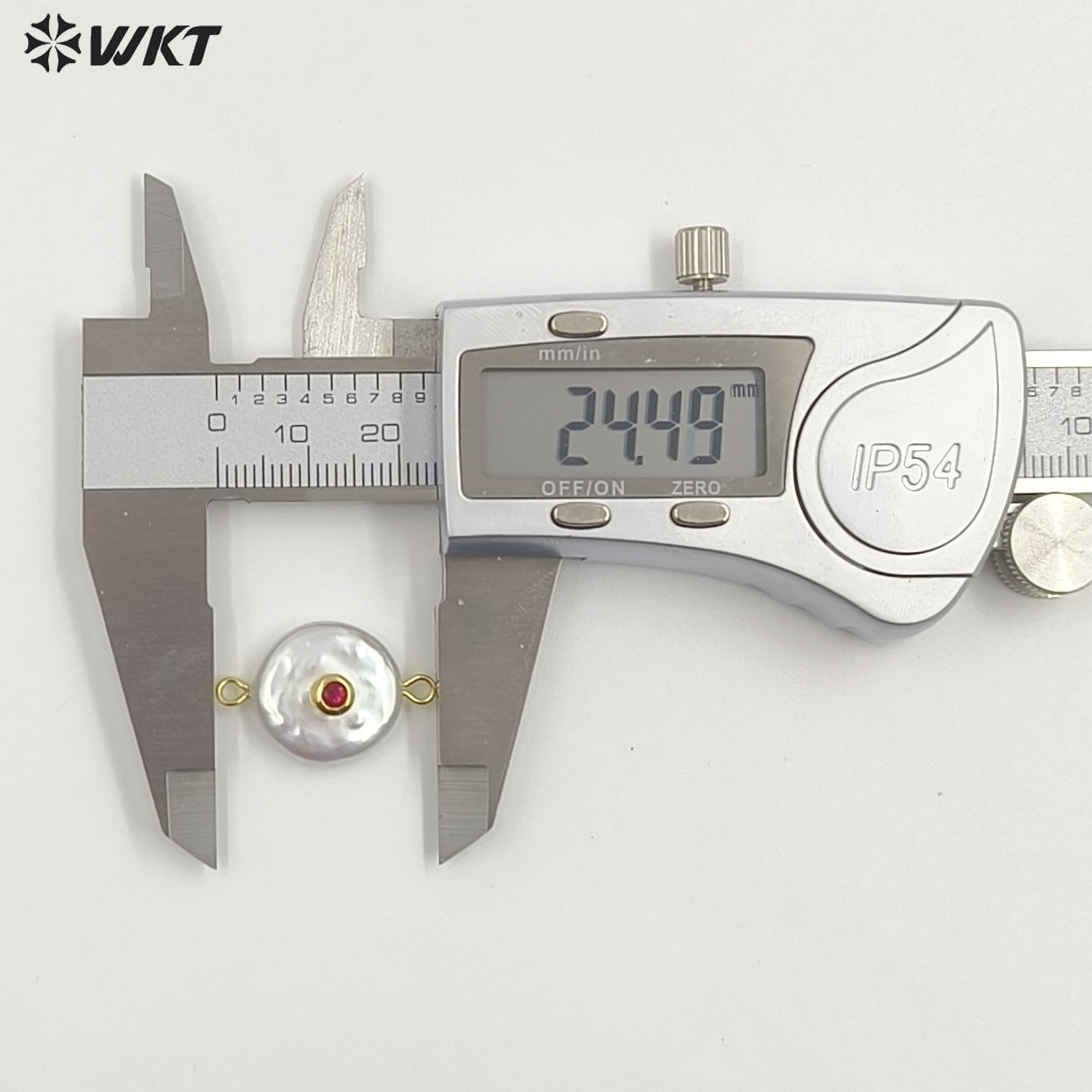 WT-JP252 WKT NEW Natural Freshwater Pearl Cross Pendant Fashion Gold Simple Cz Charm Double Loops Connector As Jewelry Findings