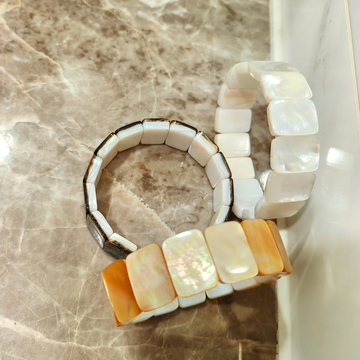 MPB136 Wonderful Design Vintage Style Natural White Yellow And Abalone Shell Bracelets For Men Women Daily Wearing Jewelry