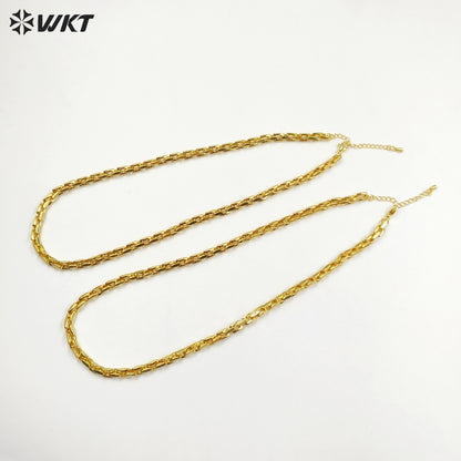 WT-BFN023 Popular 18 Inch and 16 Inch Long Brass with Gold Necklace Chain Jewelry of Accessory Findings Chain