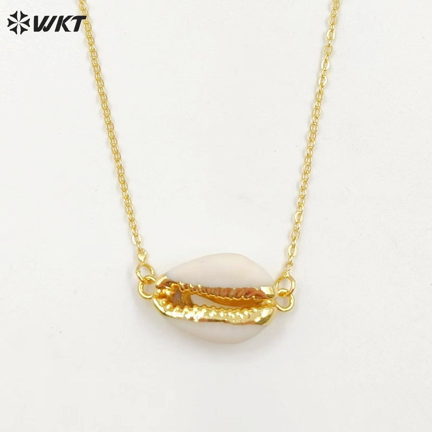WT-N712 Fashion Jewelry Wholesale Lovely Tiny Cowrie Shell Necklace and 24k Gold Plated Fashion Tiny Cowry Shell Necklace