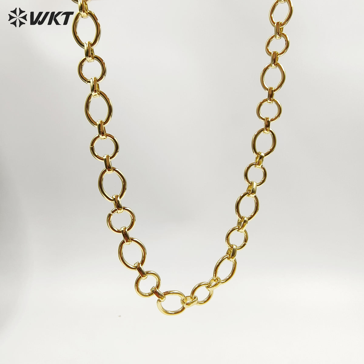 WT-BC252 Hot Style Fashion Resist Tarnished 18K real Gold Plated Big Chunky Link Chain for Necklace