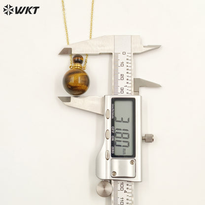 WT-N1442 WKT Best 2023 Newest Natural Aura Cluster Quartz Women Simple Hoop Aura Perfume Bottle Necklace