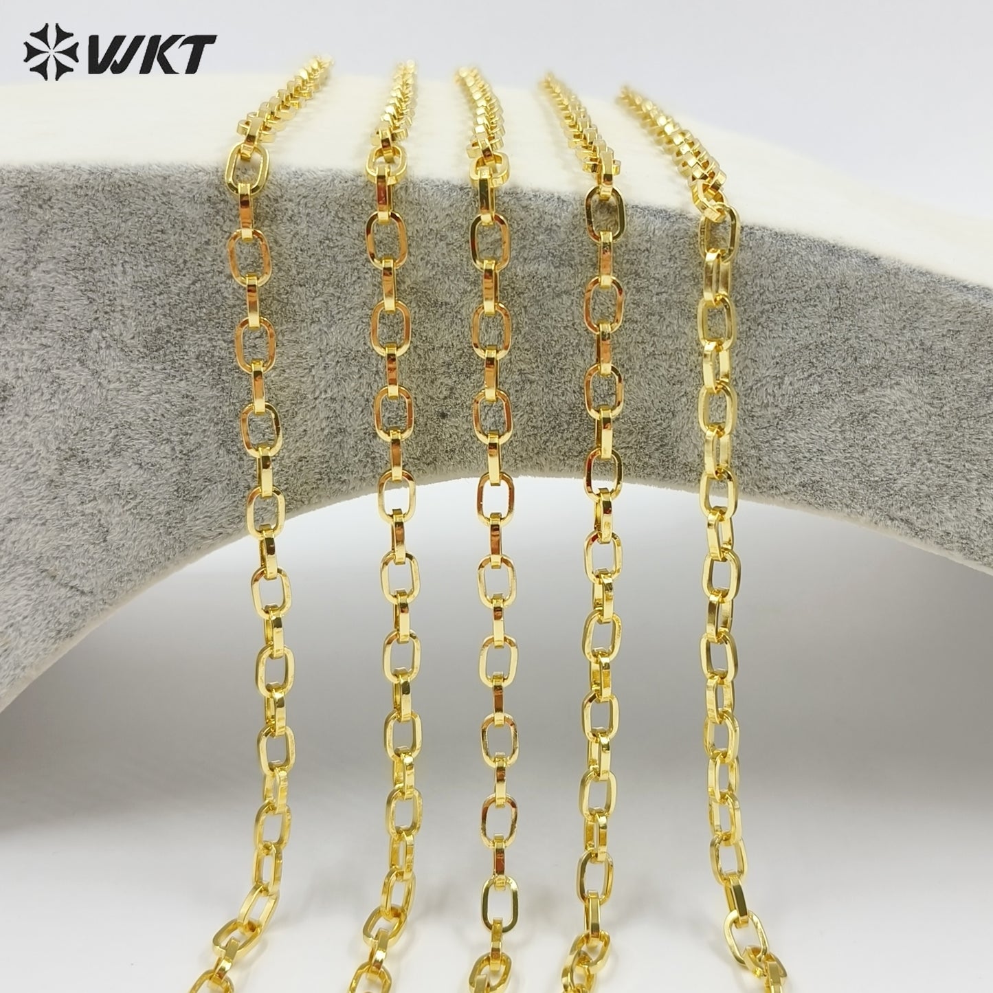 WT-BC177 Popular Fashion Loose Chain Simple Zinc Alloy With Gold Plated Brass Chain For Bracelet & Necklace Jewelry Making