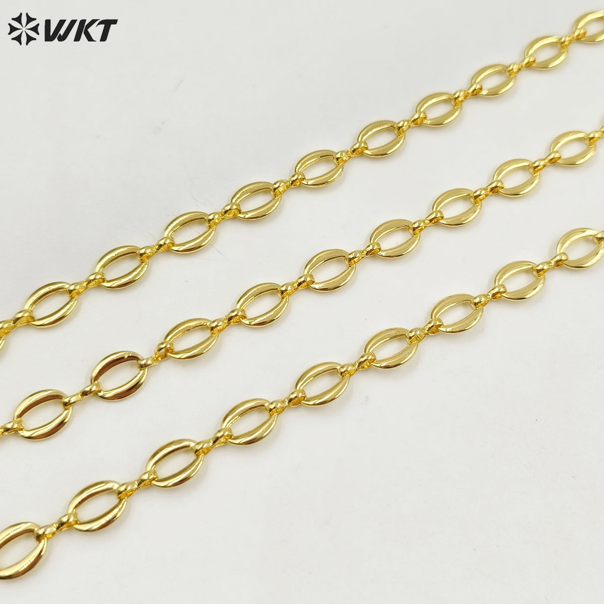 WT-BC224 Amazing New Hand Made Brass With 18k Real Gold Plated Resist Tarnishable Bean Shape Chain