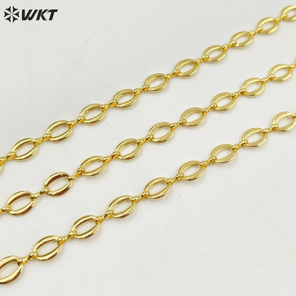 WT-BC224 Amazing New Hand Made Brass With 18k Real Gold Plated Resist Tarnishable Bean Shape Chain
