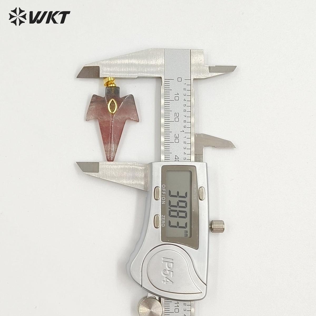 WT-P2096 Unique Design Zircon And Various Natural Gemstones Sword Shape Gold Pendants For Exclusive Necklaces Hand Making