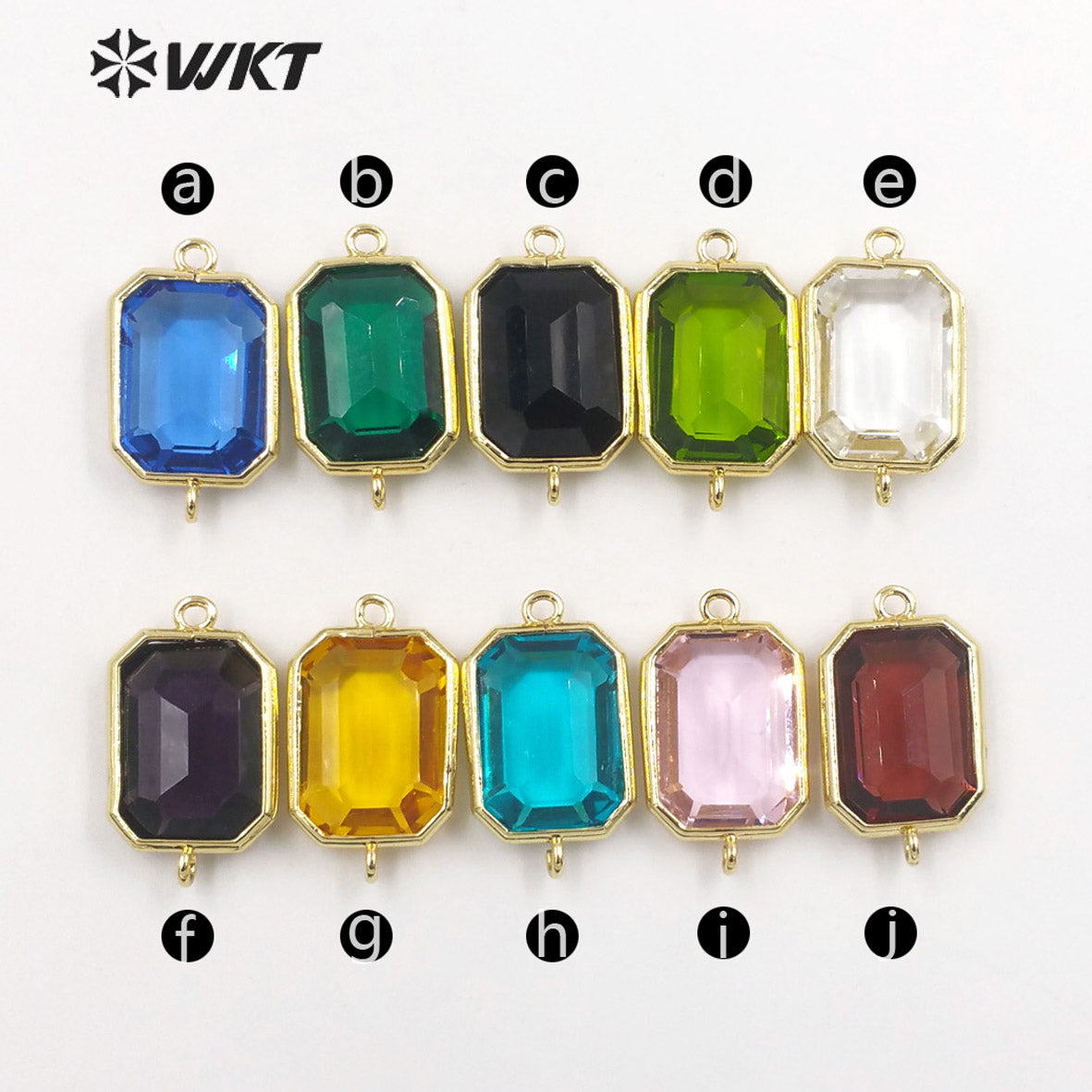 WT-C317 WKT Lapis/ Labradorite Gemstone Connectors for Jewelry Findings Amethyst Amazonite Stone for Bracelet