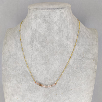 BFN018 Fashion 16 Inch Long White Crystal Tourmaline Pearl Amethysts Healing Crystal Rose Quartz Beads Necklace Chain Necklace