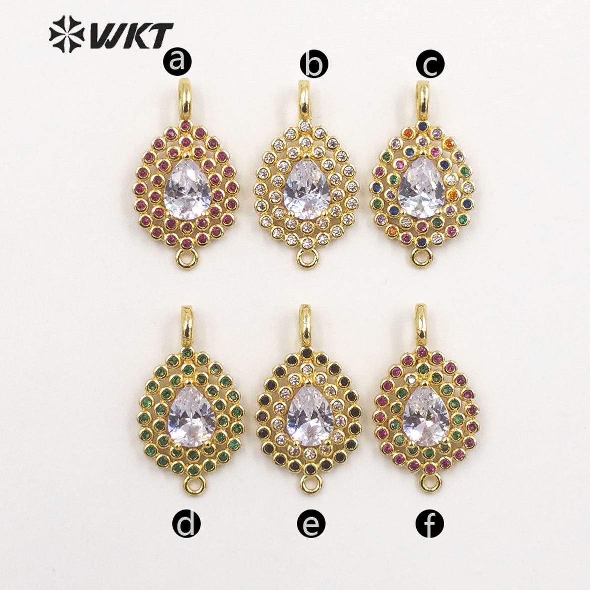 WT-C320 WKT Trendy Fashion Style Jewelry Accessories Stone for Bracelet Micro Paved Gemstone Connectors