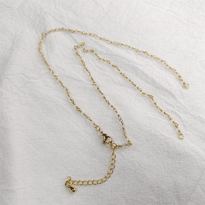 WT-BFN019 Wholesale Fashion Colorful Natural Stone Beads Rosary Chain Cute Double Hook Necklace Jewelry for Women Birthday Gift